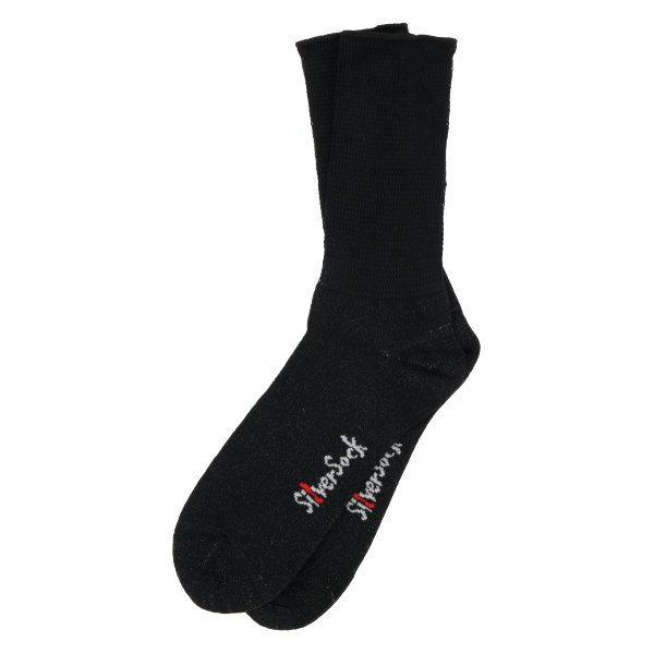 Black socks with soft cuff Silversock logo