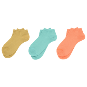 Mustard, Green, Orange low-cut socks 3 pack