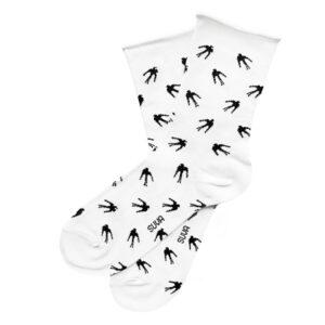 white socks with swallow loose cuff