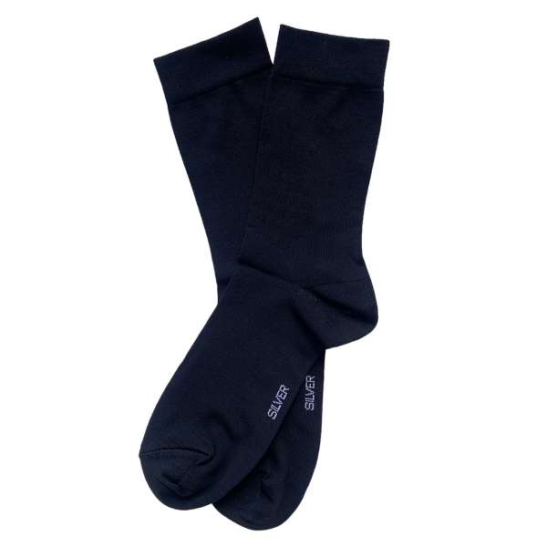 Black socks with logo SILVER
