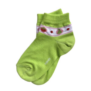 green ankle socks with strawberries and pears